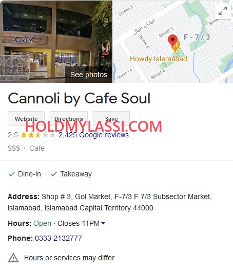 Cannoli by Cafe Soul Google Listing: BEFORE