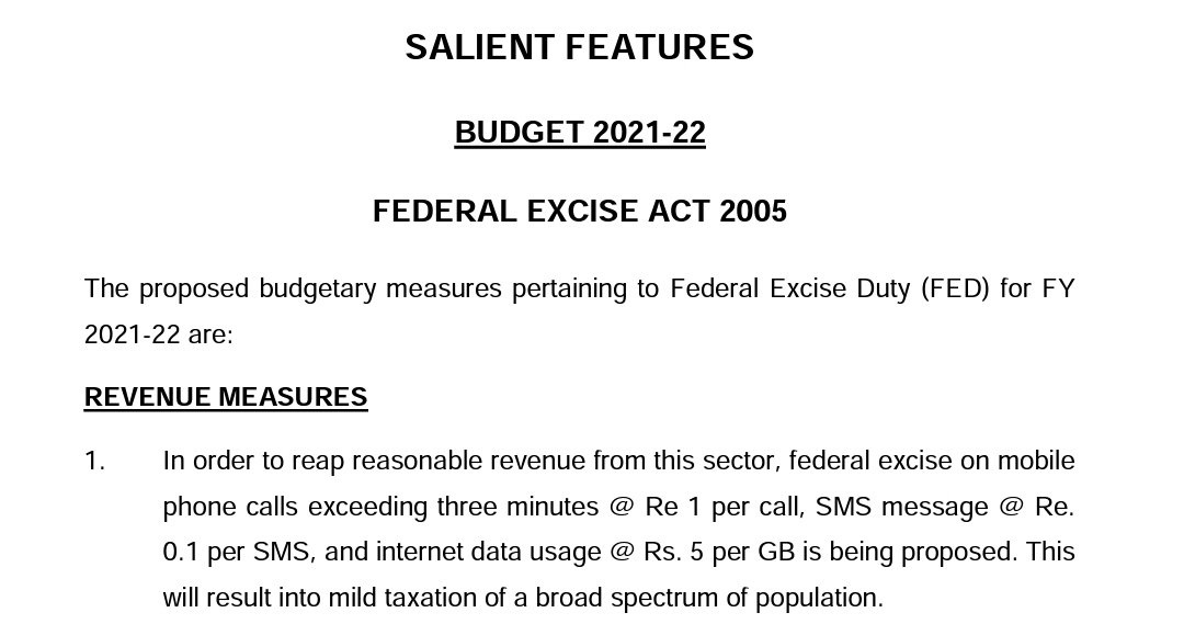 Pakistan Budget Proposal to tax internet @ Rs. 5 per Gigabyte